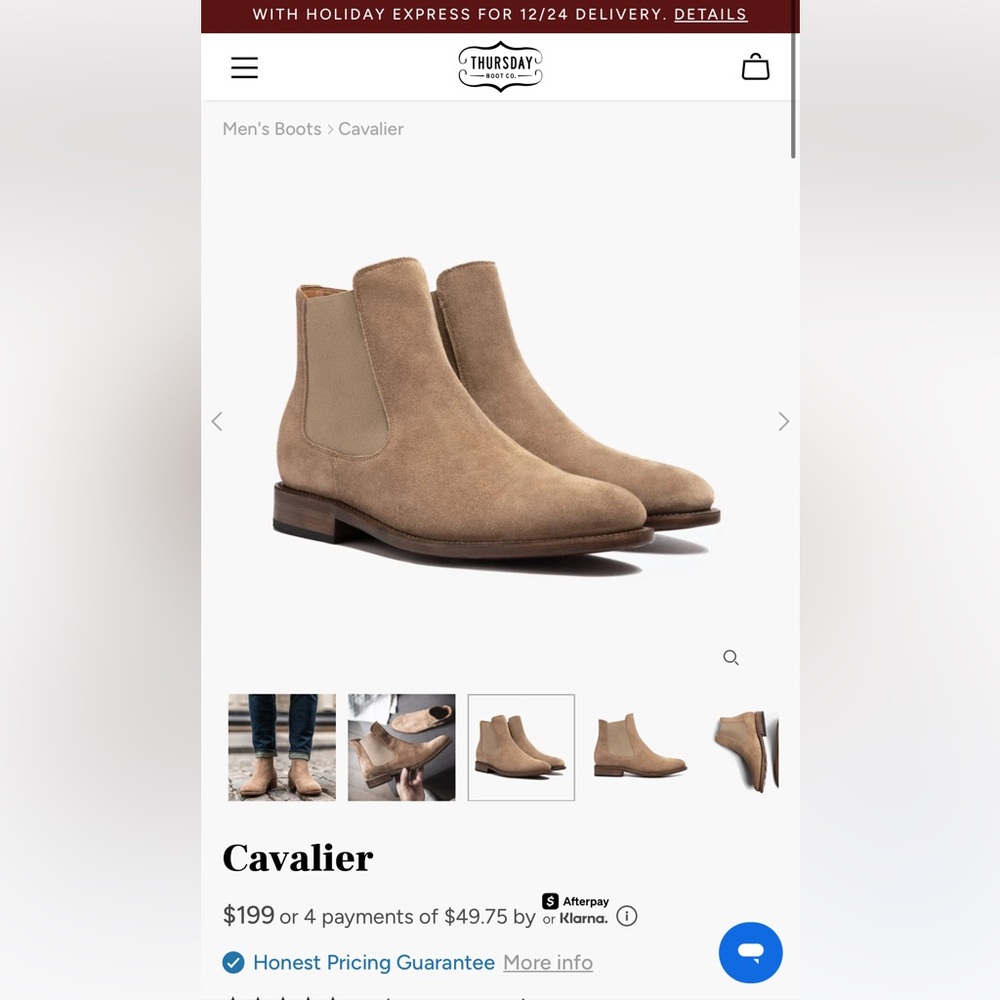 Thursday Boot Sandstone Cavalier Boot Size 12